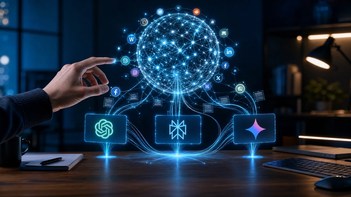 AI brand monitoring conceptual
